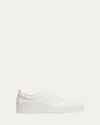 Christian Louboutin Louis Junior Spikes Cap-toe Full-grain Leather Sneakers In White