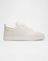 Christian Louboutin Louis Junior Spikes Leather Sneakers In White/white