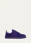 CHRISTIAN LOUBOUTIN MEN'S LOUIS JUNIOR SPIKES LOW-TOP SUEDE SNEAKERS