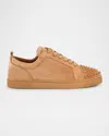 Christian Louboutin Louis Junior Spiked Suede Sneakers In Lionne Lionne Matt