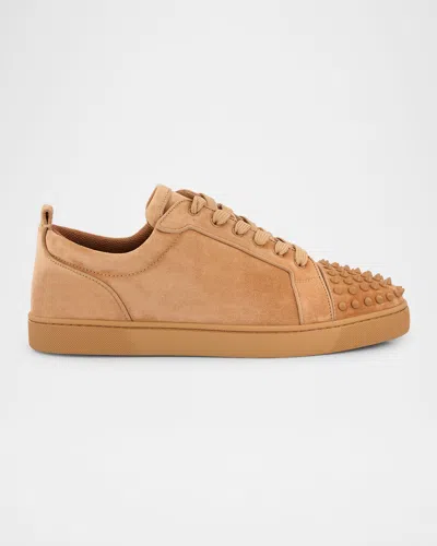 CHRISTIAN LOUBOUTIN MEN'S LOUIS JUNIOR SPIKES LOW-TOP SUEDE SNEAKERS