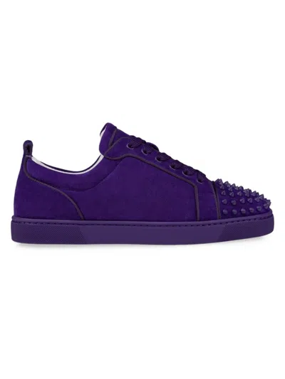 Christian Louboutin Men's Louis Junior Spikes Orlato Sneakers In Purple