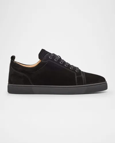 CHRISTIAN LOUBOUTIN MEN'S LOUIS JUNIOR SUEDE LOW-TOP SNEAKERS