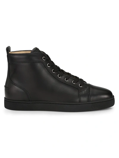 Christian Louboutin Men's Louis Leather High-top Sneakers In Black
