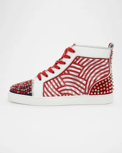 Christian Louboutin Men's Louis No Limit Gaagal High-top Leather Sneakers