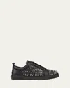 Christian Louboutin Men's Louis Spikes Junior Low-top Sneakers In Black