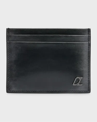 Christian Louboutin Men's M Kios Leather Card Holder In Black