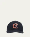 Christian Louboutin Mooncrest Ivy Embroidered Monogram Canvas Baseball Cap