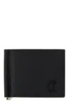 Christian Louboutin Mooncrest Leather Card Holder In Black