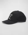 Christian Louboutin Men's Mooncrest Cl-rhinestone Baseball Cap In Black/crystal