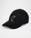 Christian Louboutin Men's Mooncrest Rhinestone Velvet Baseball Cap