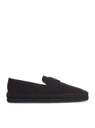 Christian Louboutin Men Nanou Mooncrest Ivy Flat Canvas In Black