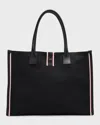 Christian Louboutin Nastroloubi Xl Grosgrain-trimmed Canvas Tote Bag In Black/black/multi