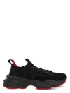 Christian Louboutin Men's Neoprene And Suede Sneakers In Black