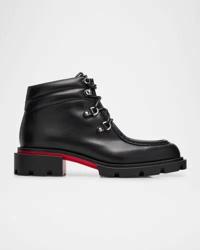 CHRISTIAN LOUBOUTIN MEN'S OUR PABELITO LEATHER COMBAT BOOTS