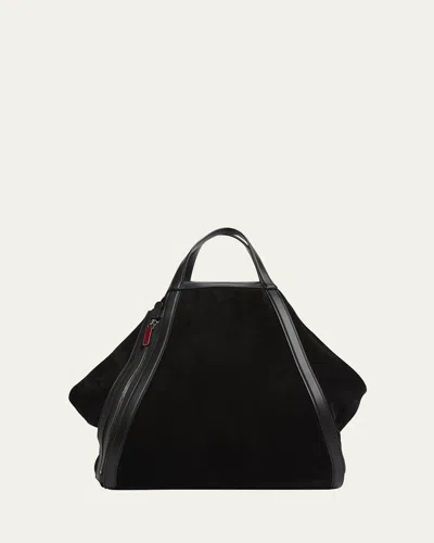 Christian Louboutin Men's Pyramid Leather Sling Bag In Black