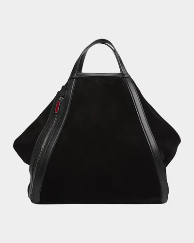 Christian Louboutin Men's Pyramid Leather Sling Bag In Black