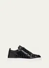Christian Louboutin Men's Rantulow Orlato Croc-effect Low-top Sneakers In Black
