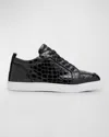 Christian Louboutin Men's Rantulow Orlato Croc-effect Low-top Sneakers In Black