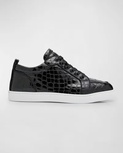 CHRISTIAN LOUBOUTIN MEN'S RANTULOW ORLATO CROC-EFFECT LOW-TOP SNEAKERS