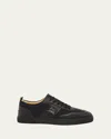 Christian Louboutin Retero Full-grain Leather-trimmed Canvas Sneakers