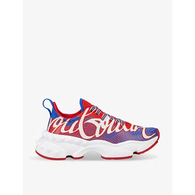 Christian Louboutin Rocknrun Mesh Low-top Trainers In Royal Blue/white