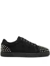 Christian Louboutin Seavaste 2 Leather Sneakers Eyelet Studs In Black