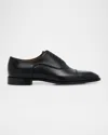 Christian Louboutin Men's Seriox Cap-toe Leather Oxfords In Black