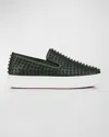 Christian Louboutin Man Sneakers Black Size 7 Leather In Black