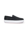Christian Louboutin Man Sneakers Black Size 7 Leather In Black