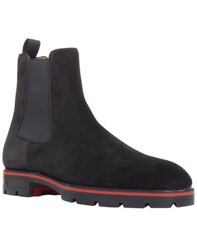 Pre-owned Christian Louboutin Men's Suede Alpinono Flat Crosta Wax Lug Sole Boots  (authentic Pre-loved)