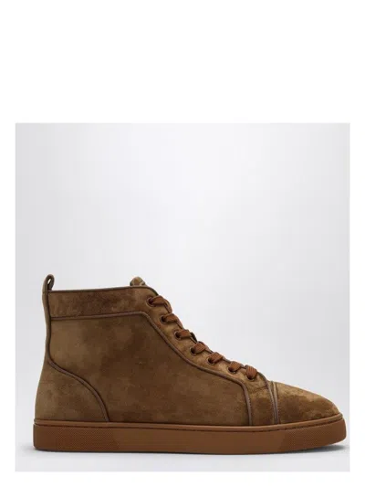CHRISTIAN LOUBOUTIN MEN'S SUEDE LOUIS HIGH-TOP SNEAKERS