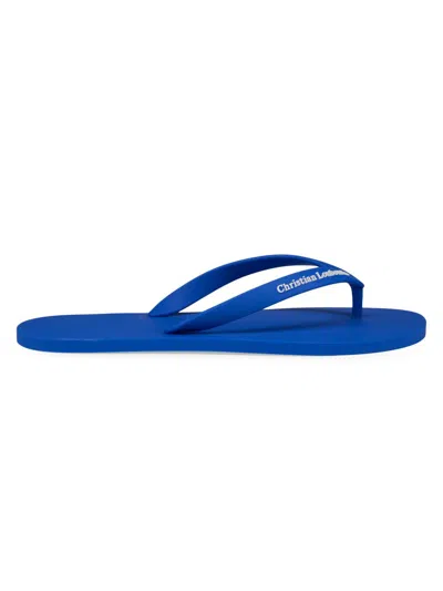 Christian Louboutin Logo Thong Sandals In Blue