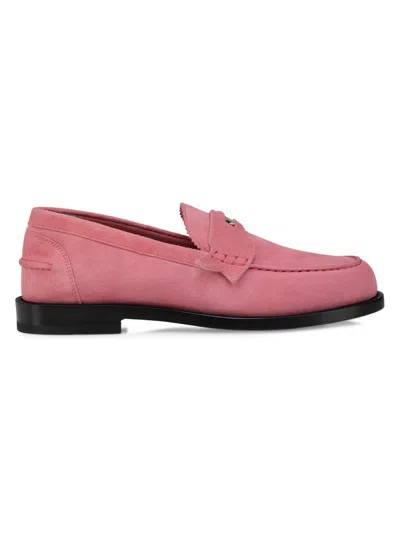 Christian Louboutin The Plato Suede Leather Loafers In Pink