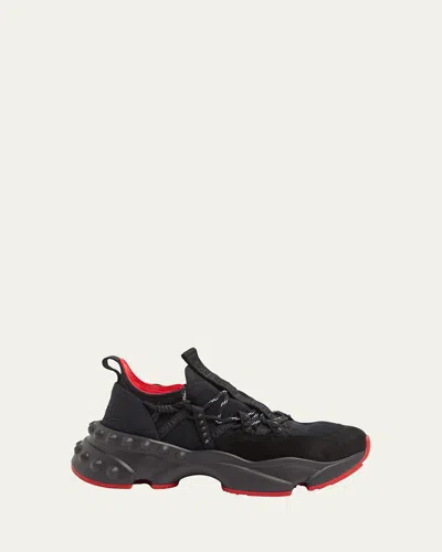Christian Louboutin Men's Trailnrun Mesh Runner Sneakers In Black