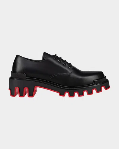 Christian Louboutin Men's Trott Dune Leather Derby Shoes In Black