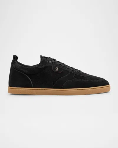 CHRISTIAN LOUBOUTIN MEN'S TUTTI RUI SUEDE LOW-TOP SNEAKERS