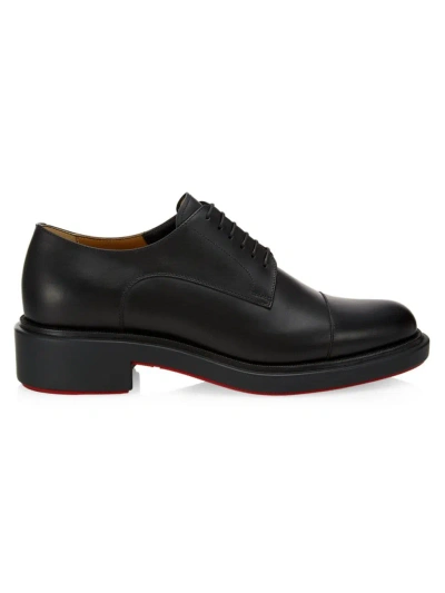 Christian Louboutin Men's Urbino Leather Derbys In Black