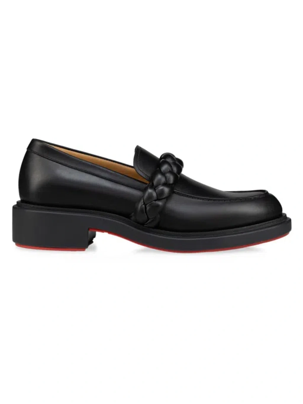 Christian Louboutin  MENS Black Leather Braid Urbino Loafer $1,095 LOUBOUTIN - Black  main image 4