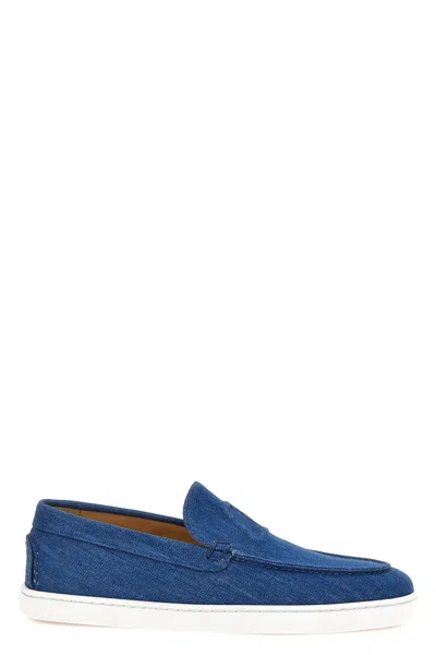 Christian Louboutin Varsiboat Denim Boat Shoes In Blue