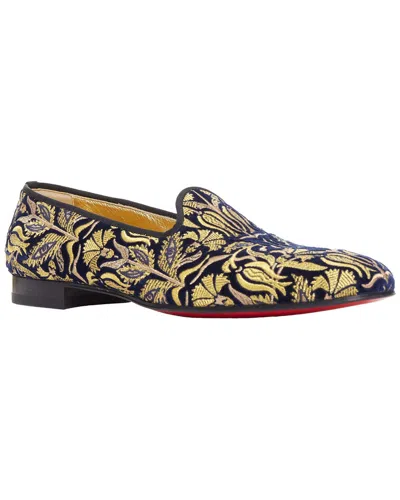 Christian Louboutin Men's Velvet Marcantonia Flat Embroidery Loafer (authentic  Pre-loved) In White
