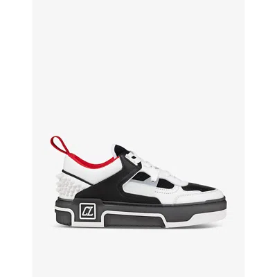 Christian Louboutin Womens  Astroloubi Leather Low-top Trainers In White/black