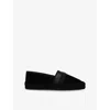 Christian Louboutin Mens Black Alfarica Leather Flat Espadrilles In Black