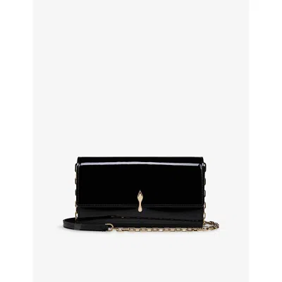 Christian Louboutin Mens Black Bettina Patent-leather Wallet-on-chain