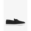 CHRISTIAN LOUBOUTIN CHRISTIAN LOUBOUTIN MENS BLACK CHAMBELIBOAT LEATHER LOW-TOP BOAT SHOES