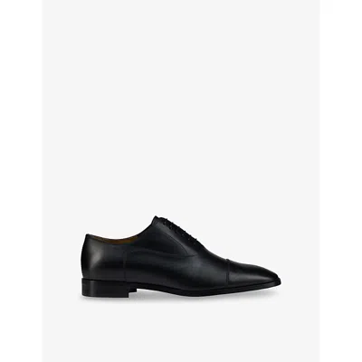 Christian Louboutin Mens Black Greggory Leather Oxford Shoes Eur 42 / 8 Uk