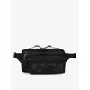 Christian Louboutin Loubideal Studded Rubber-trimmed Shell And Mesh Belt Bag In Black