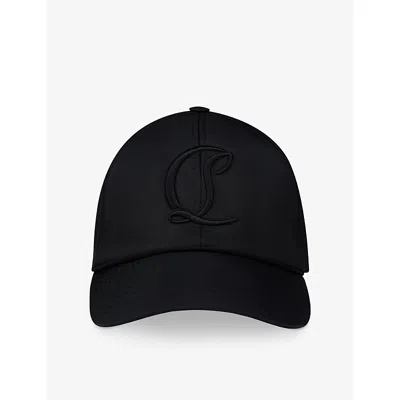Christian Louboutin Mens Black Mooncrest Adjustable Cotton Canvas Cap