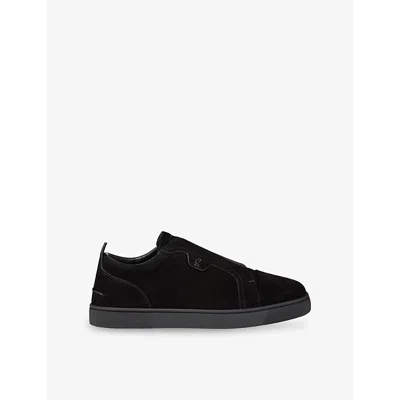CHRISTIAN LOUBOUTIN MENS BLACK ST LOUIS SUEDE TRAINERS EUR 44 / 10 UK