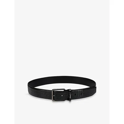 Christian Louboutin Mens Black/gun Metal Chambeliss Leather Belt